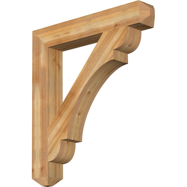 Ekena Millwork Olympic Craftsman Rough Sawn Bracket, Western Red Cedar, 6"W x 40"D x 44"H BKT06X40X44OLY04RWR - main